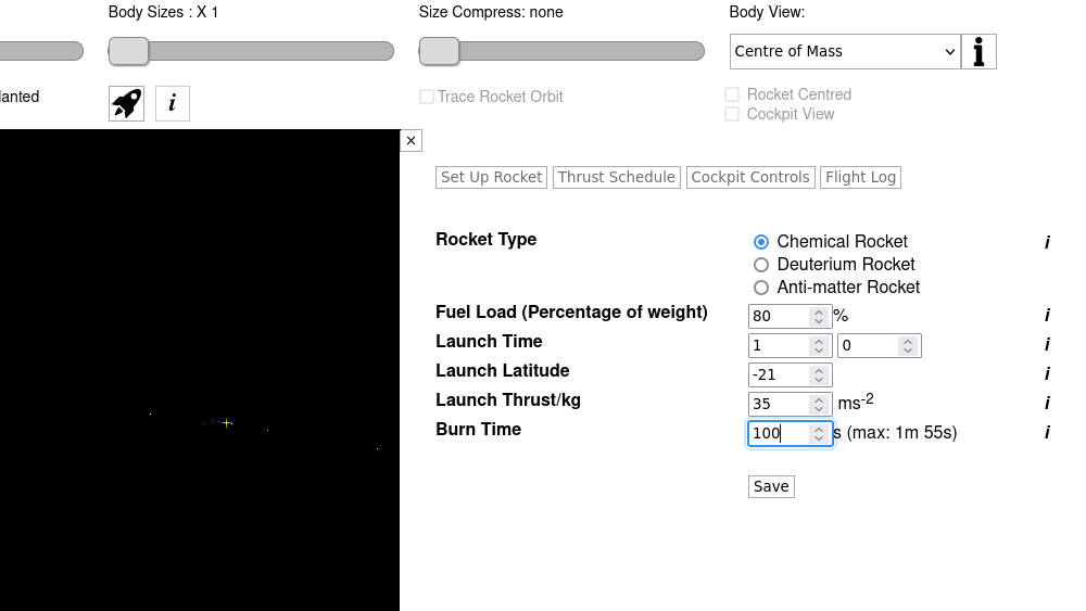 Rocket Simulator initialiser