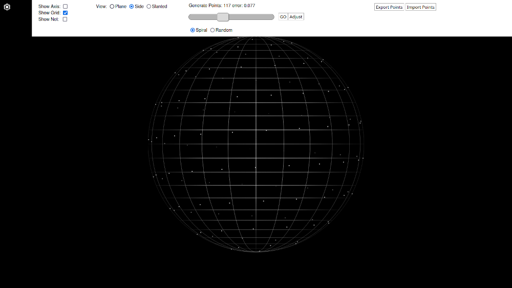 Sphere-points with controls open